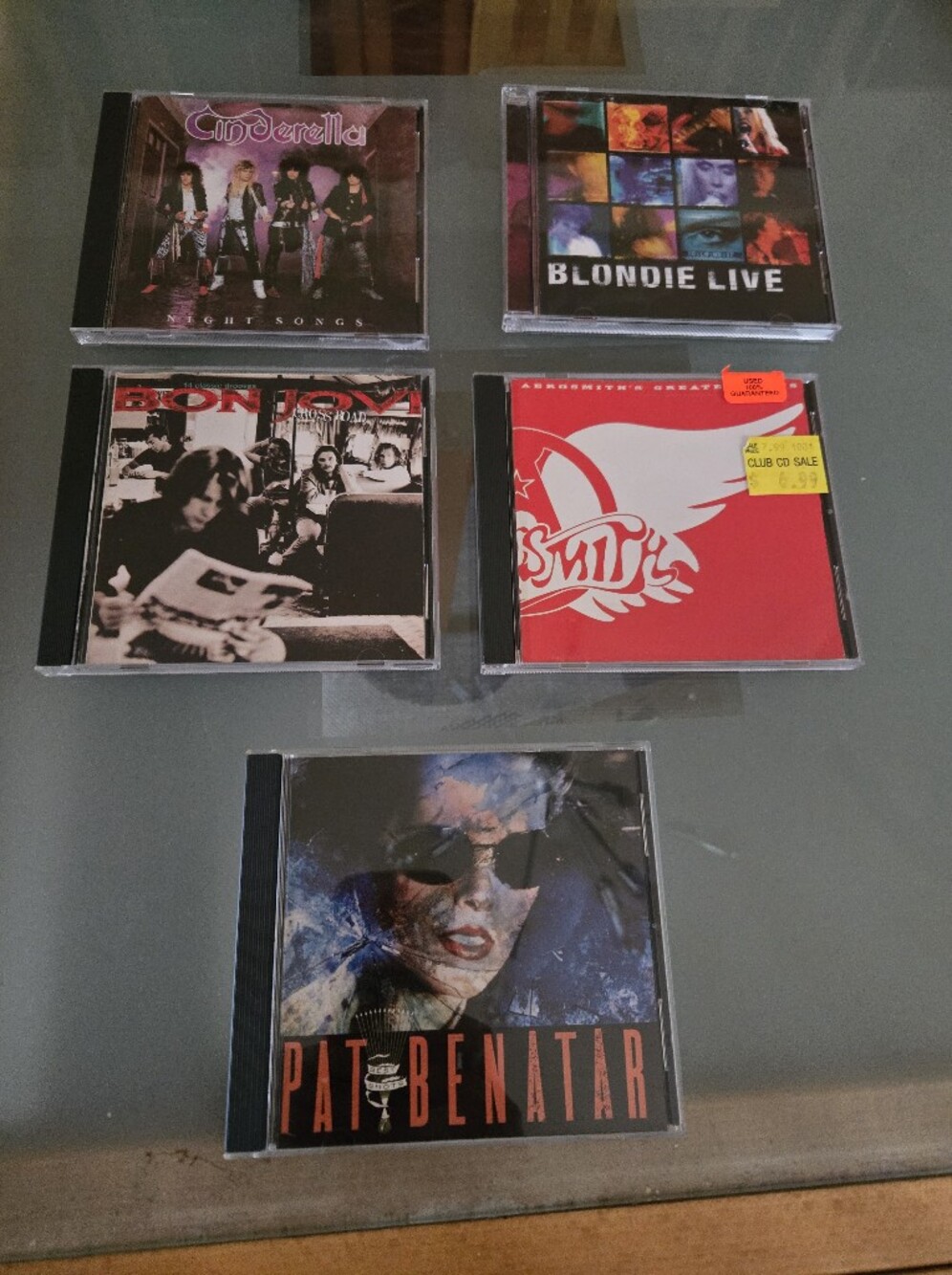 5 CDs Aerosmith, Bon Jovi, Blondie, Pat Benatar, Cinderella